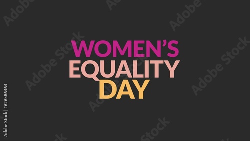 women's equality day animated video with black background for womens equality day. (womens equality day)