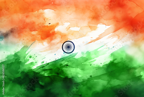 Background wallpaper illustration for Indian flag theme for Indian Independence Day  © Pahal