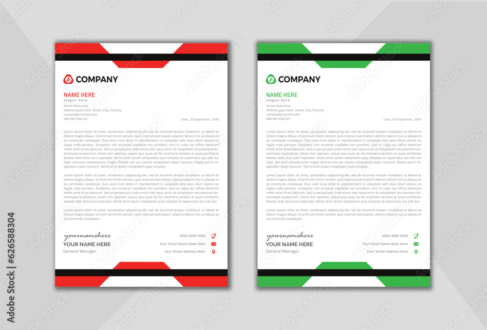 Professional business letterhead design. corporate office. Vector design illustration. Simple & creative modern corporate letterhead template in a4 size Professional business letterhead design. corporate office. Vector design illustration. Simple & creative modern corporate letterhead template in a4 size
