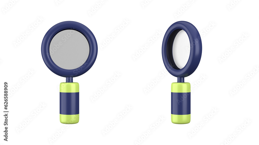 3d rendering of school magnifying glass, fit for design assets of education and science, back to school concept, office, etc. 3d icons set with isolated white background 3d rendering of school magnifying glass, fit for design assets of education and science, back to school concept, office, etc. 3d icons set with isolated white background
