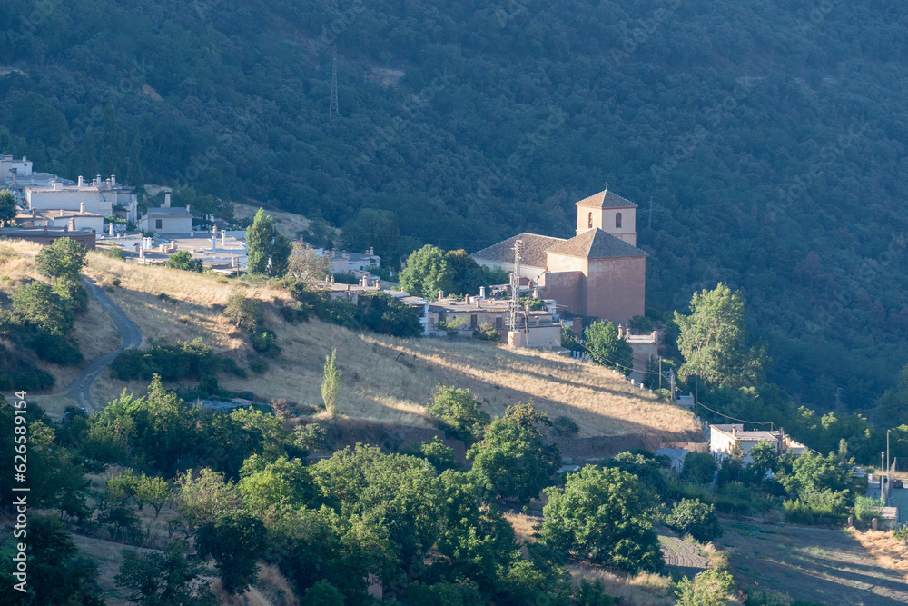 The Bubión village on the slope of the Sierra Nevada mountain