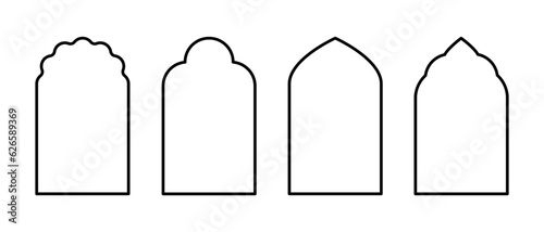 Islamic, arab line vector window icon