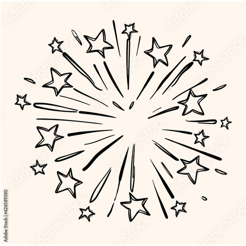 starburst doodle in cream background