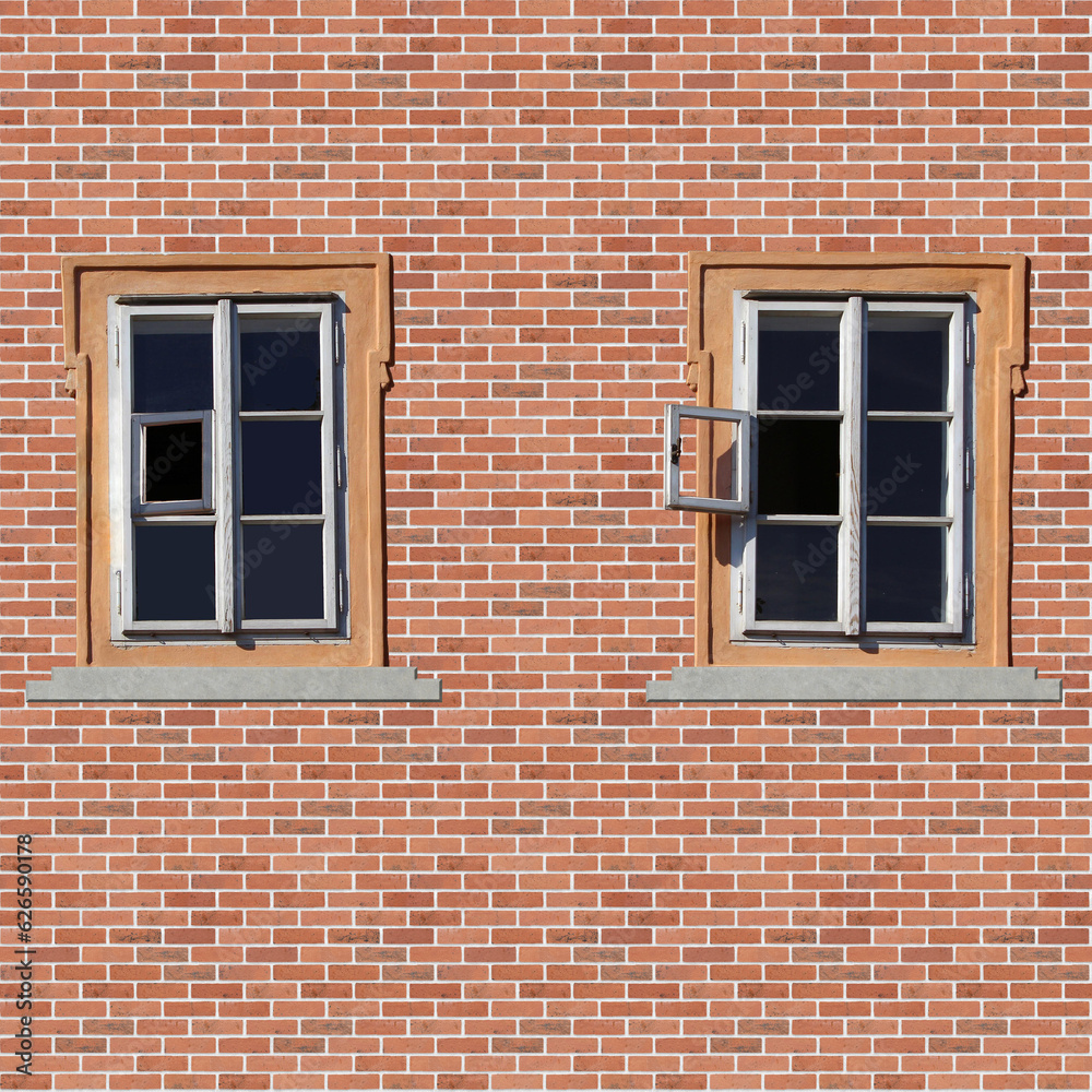 Windows Of Building  Seamlessly Tiling, Brick Building With Windows, 