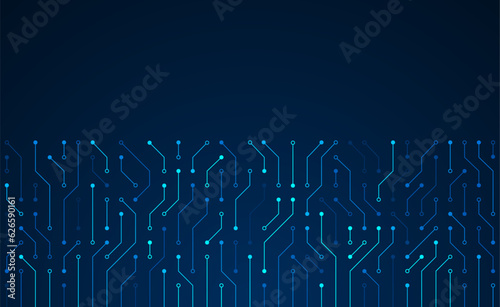 Circuit board. Blue abstract technology background.
