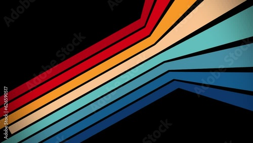 Vintage Striped Backgrounds, Loop Samples, Retro Colors from the 1970s 1980s, 70s, 80s, 90s. retro vintage 70s style stripes background footage lines. shapes moving design eighties seamless loop