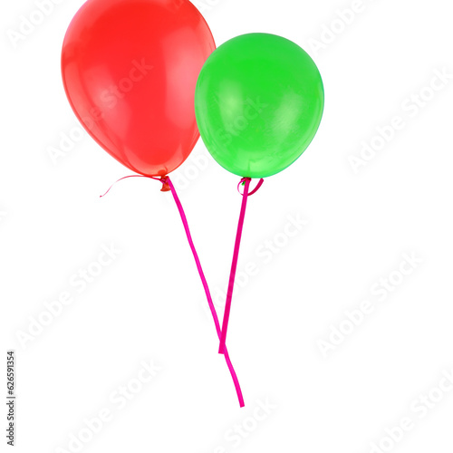 Balloons flying isolated on transparent background, PNG.