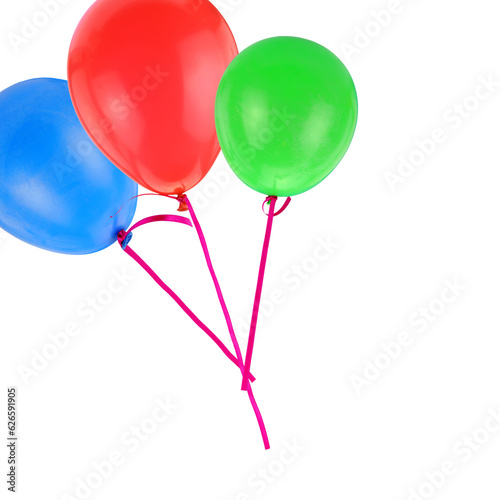 Balloons flying isolated on transparent background, PNG.