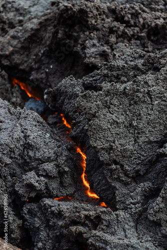 Lava fields in Iceland, the power of the heat.  photo