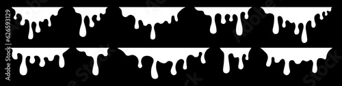 Dripping paint flowing down vector background. Art liquid drips. Vector illustration.
