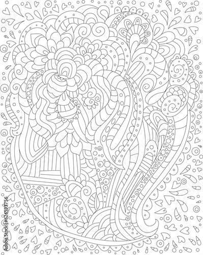 coloring book for adults and children. an abstract zentangle pat
