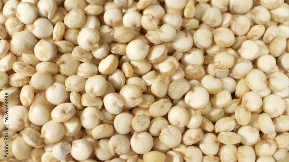 White quinoa is a versatile ingredient and can be used in salads, soups, stews, as a side dish, or even in desserts. Macro footage. Food and grain concept. White Quinoa background. 4K HDR
White quinoa is a versatile ingredient and can be used in salads, soups, stews, as a side dish, or even in desserts. Macro footage. Food and grain concept. White Quinoa background. 4K HDR