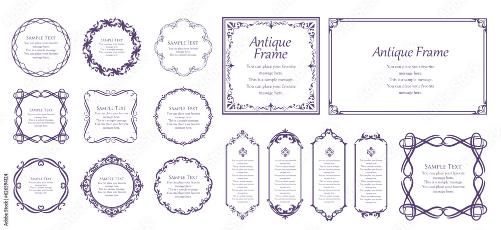 高級感のあるビンテージ調のフレームデザインセット