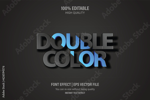 Double color 3d text effect, Editable 3d text effect