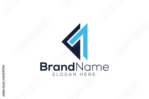 Free Download Minimal Awesome Creative Letter one back arrow logo design vector template - GFXLoad