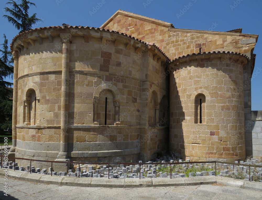 Romanesque Church of San Andres. (12th century). View of the apses.
Historic city of Avila. Spain.  