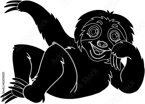 Black silhouette of a monkey sitting