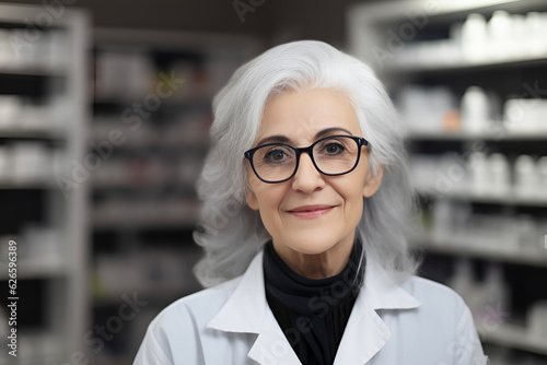 Middle East Female Senior Pharmacy Worker: AI Generated