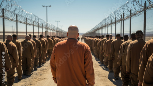 jailed criminals go for a walk, convicts prisoners generative ai