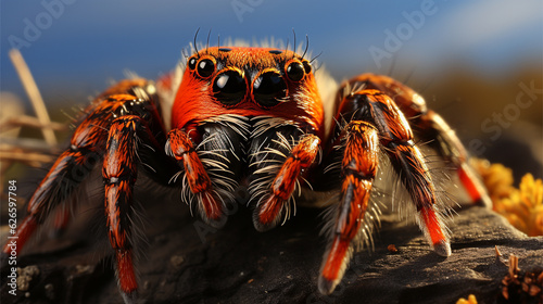 Portrait of a spider. Generative AI.