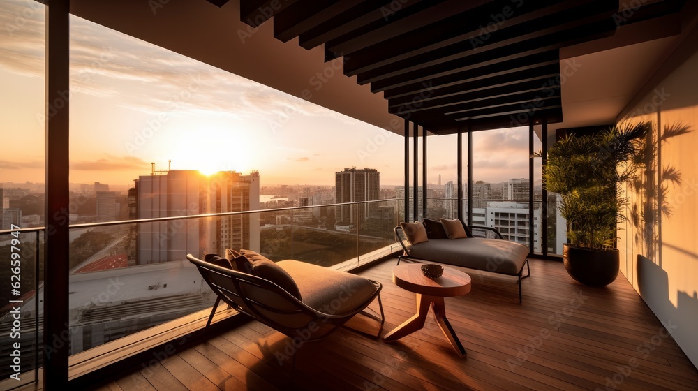Beautiful view of Condominium Interior Design With City View