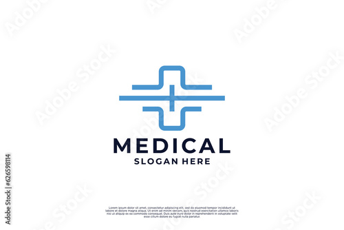 Medical and health logo design. Medical pharmacy logotype.