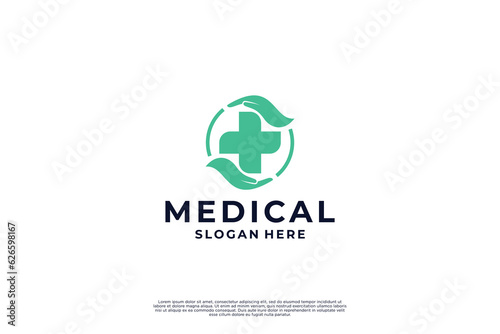 Medical and health logo design. Medical pharmacy logotype.