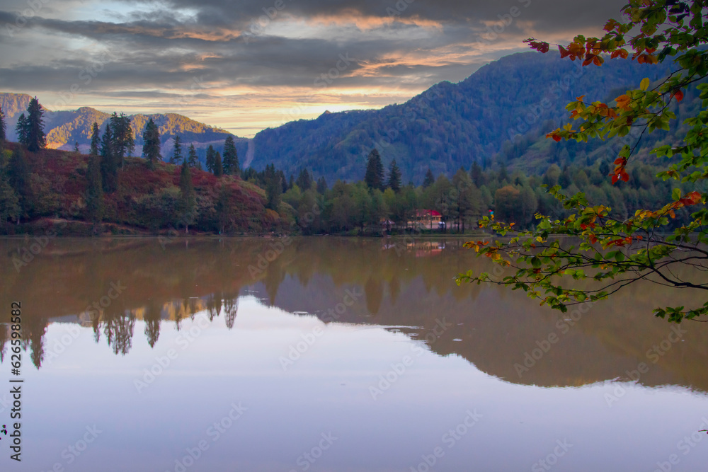 Landscape view of Karagol (Black lake) a popular destination for tourists,locals,campers and travelers in Eastern Black Sea,Savsat, Artvin, Turkey Landscape view of Karagol (Black lake) a popular destination for tourists,locals,campers and travelers in Eastern Black Sea,Savsat, Artvin, Turkey