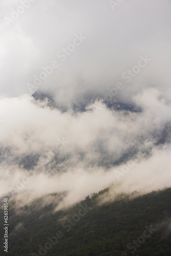 rain clouds over the forest. Mountain landscape. . Turkey. © zhukovvvlad