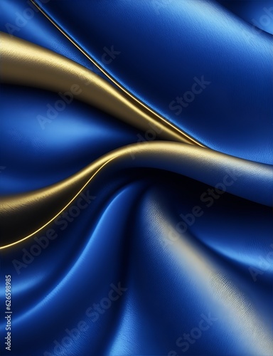 abstract smooth elegant blue luxury fabric silk texture soft background, satin waves, illustration ,ai generative
 photo