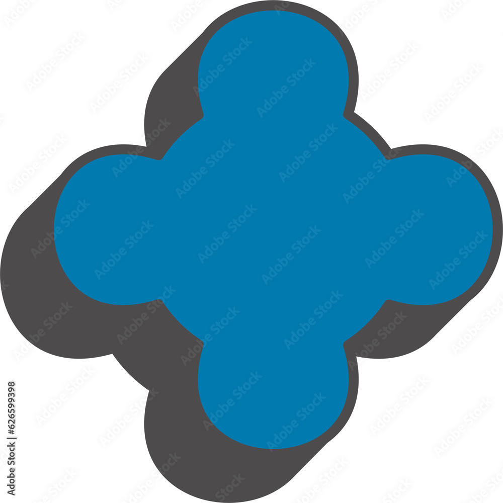 Abstract geometric element. Neobrutalism graphic shape. Minimal groovy Y2k retro sticker. Retro star