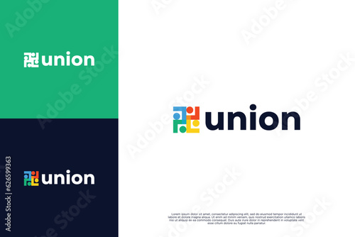 human community logo template. symbol for teamwork, social group, community.
