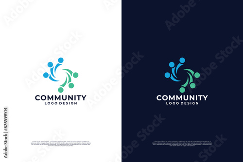 Teamwork and community logo design vector. Diversity and social network logo design template