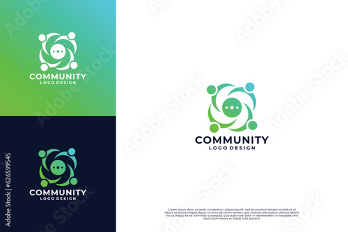 Teamwork and community logo design vector. Diversity and social network logo design template
