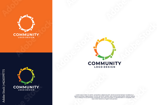 human community logo template. symbol for teamwork, social group, community.
