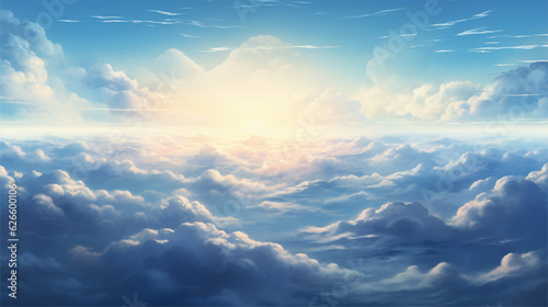 Landscape with clouds. Generative AI. 