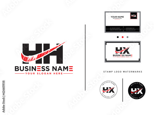 Monogram hh Logo Letter Design, Corporate hh Brush Logo Template