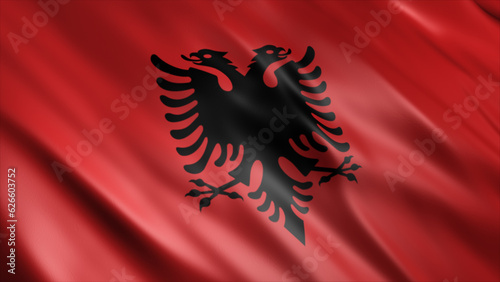 Albania National Flag, High Quality Waving Flag Image 