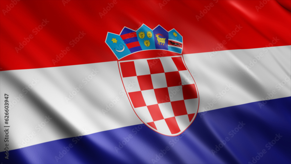 Croatia National Flag, High Quality Waving Flag Image 
