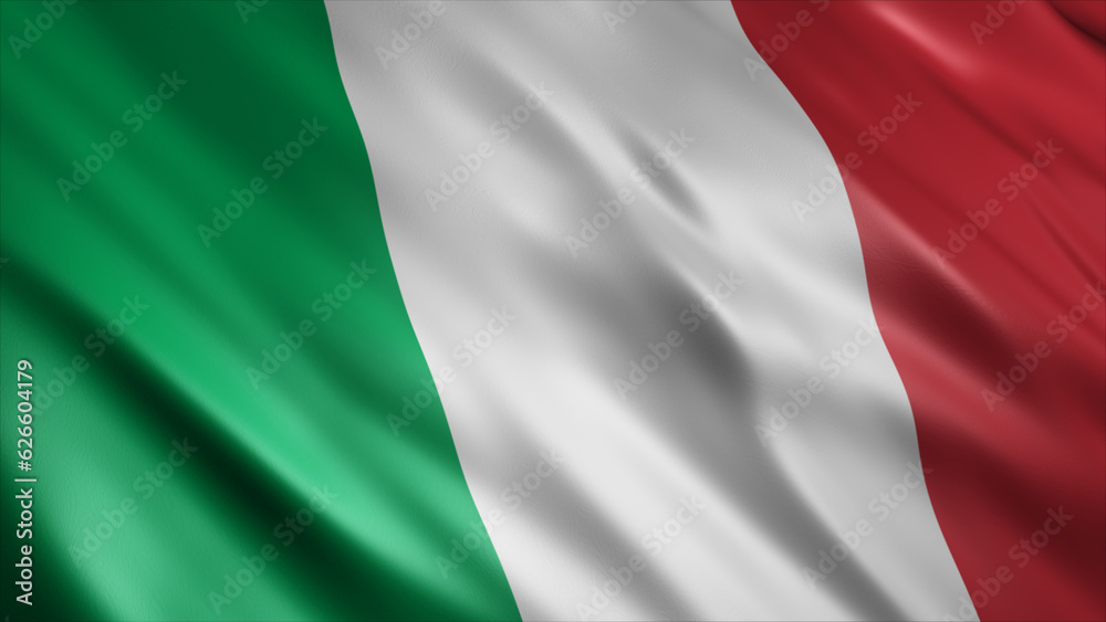 Italy National Flag, High Quality Waving Flag Image 
