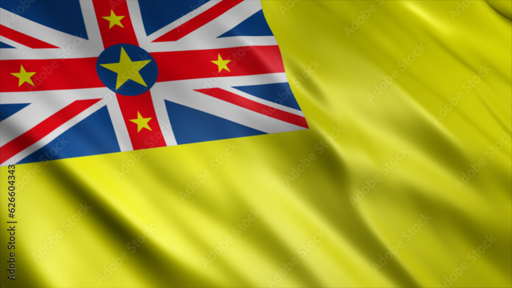Niue National Flag, High Quality Waving Flag Image Niue National Flag, High Quality Waving Flag Image