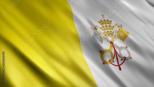 Vatican City National Flag, High Quality Waving Flag Image 