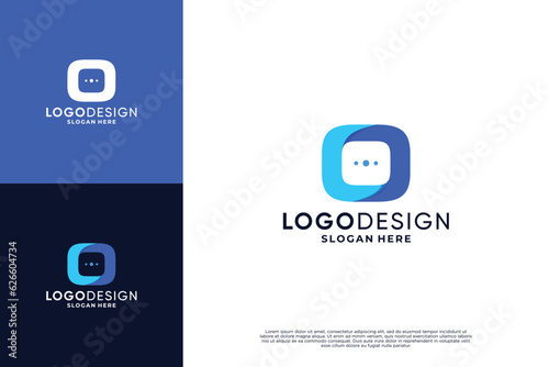 Creative communication logo form chat bubble. Dialogue and discussion logo.