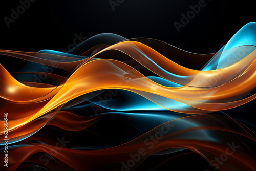 abstract futuristic background with orange blue glowing neon moving high speed wave lines and bokeh lights. Data transfer concept Fantastic wallpaper