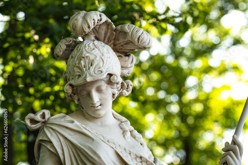 fragment of the statue of Athena in the Summer Garden in St. Petersburg
