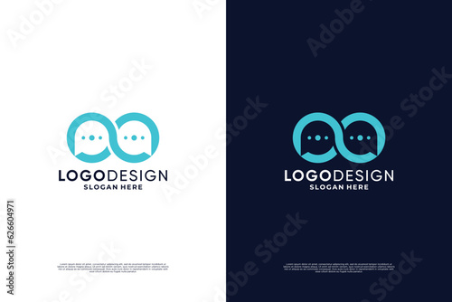 Modern communication logo form chat bubble