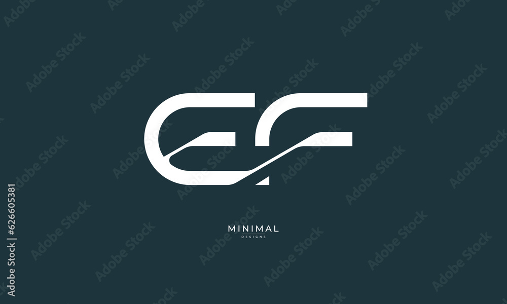 Alphabet letter icon logo EF Alphabet letter icon logo EF
