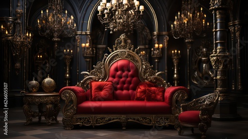 Regal Majesty  Capturing the Essence of Royalty and Power in a Lavish Ballroom