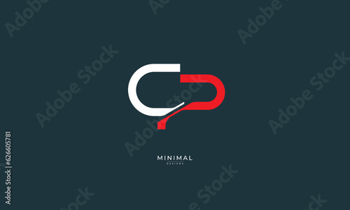 Alphabet letter icon logo CP