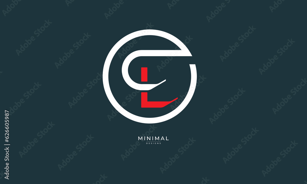Alphabet letter icon logo CL
